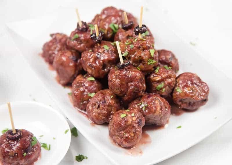 Polpette Affumicate con Salsa ai Mirtilli Rossi e Vino Rosso