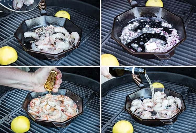 Gamberi alla Griglia con Salsa all'Aglio, Vino e Burro 4 Preparare gamberi al burro e aglio sulla griglia