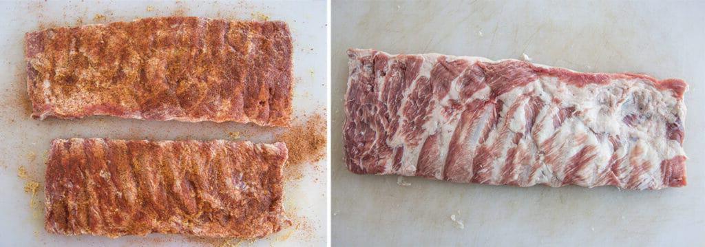 Costine di Maiale Affumicate con Salsa all'Aceto Piccante da Spennellare 4 Costina di maiale condita con dry rub