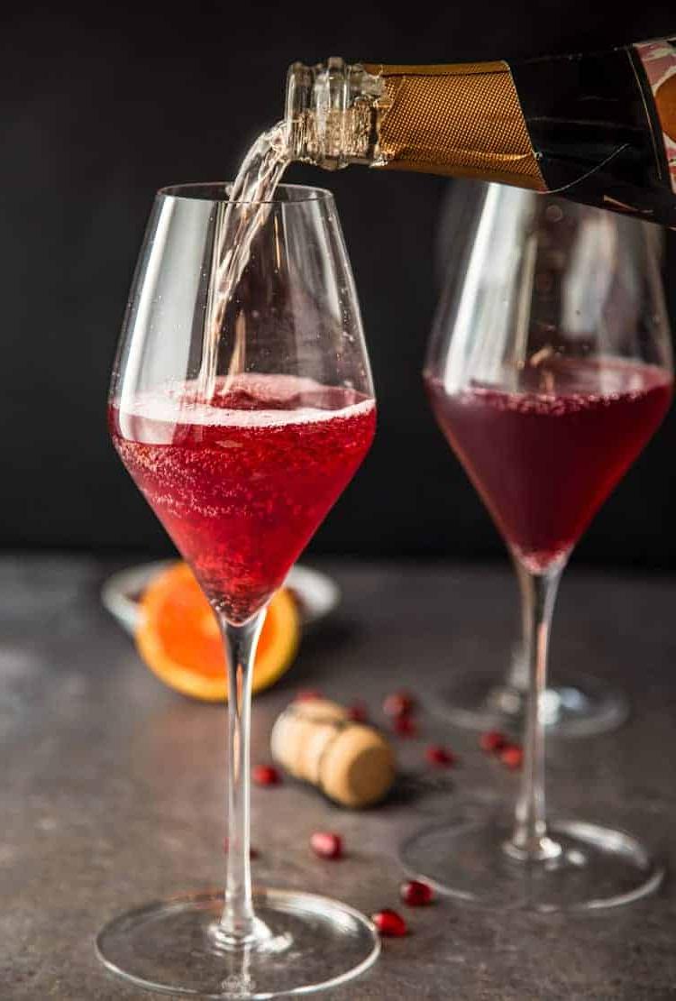 Mimosa al Melograno 4 Mimose al melograno preparate con vino spumante Cava.