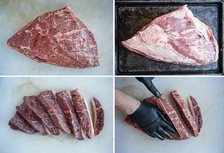 Picanha alla Griglia con Salsa Cremosa ai Funghi 4 Istruzioni passo passo su come rifilare una Picanha (Coulotte o Punta di Scamone) in singole bistecche.