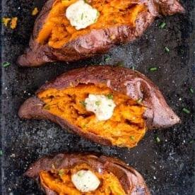 Patate Dolci Grigliate con Burro al Miele Affumicato 6 Patate dolci al forno grigliate
