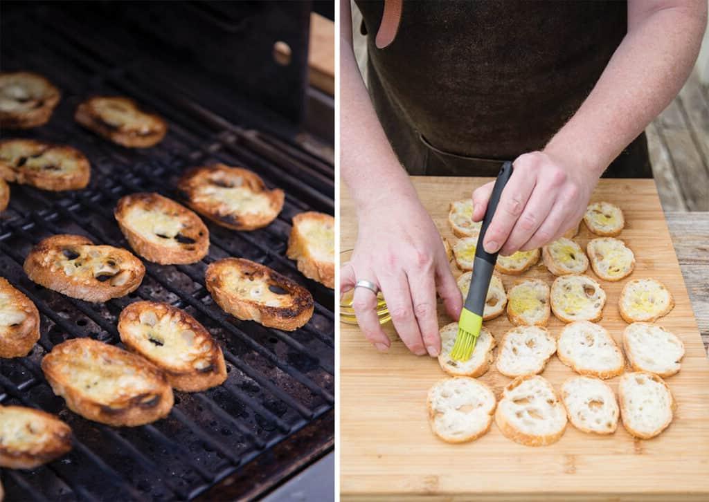 **Brie al Forno con Vino alla Griglia** 6 Istruzioni per tostare fette di baguette sulla griglia
