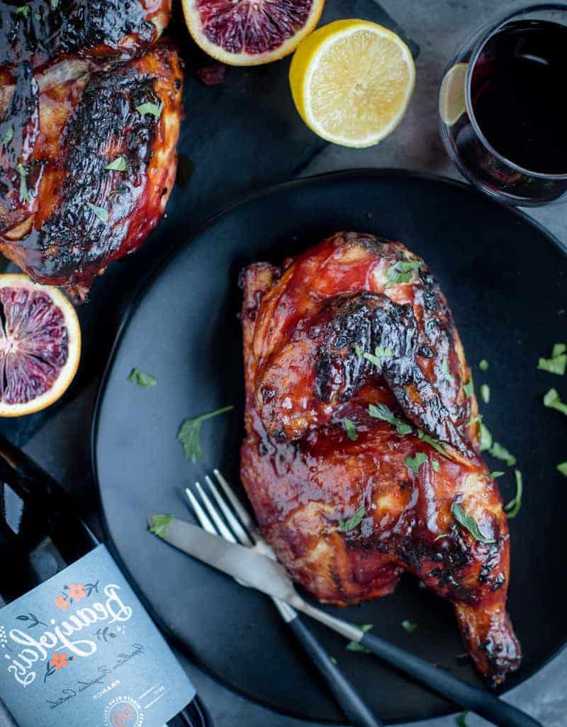 Pollo alla Griglia con Salsa BBQ ai Mirtilli Rossi 6 Pollo alla Griglia con Glassa ai Mirtilli Rossi e Chipotle