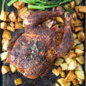 Ricetta Pollo Intero Affumicato 7 Pollo Intero Affumicato su una teglia da forno