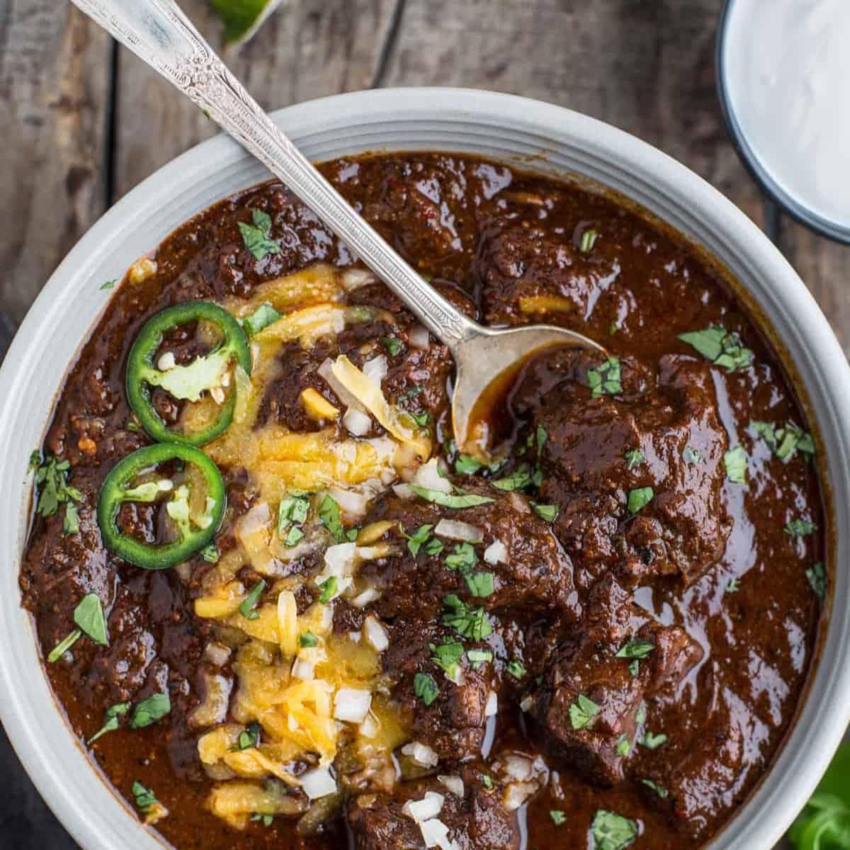 Ciotola di Chili alla Texana.
