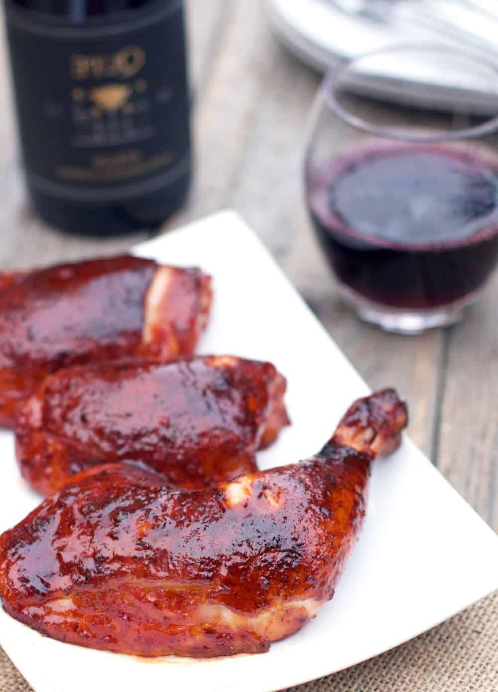 Le Migliori 15 Ricette di Pollo Affumicato 5 Pollo BBQ Glassato con Syrah