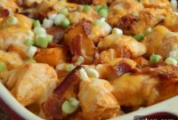 Cheesy Buffalo Chicken Potato Bake