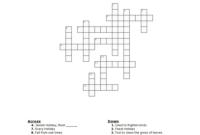 Fun Fall Crossword Printable