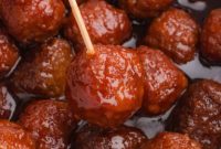Grape Jelly BBQ Slow Cooker Meatballs
