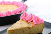Warm Skillet Cookie Crowned with Homemade Pink Frosting