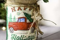 Rustic Farmhouse Floral Can Christmas Decor