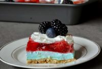 Guilt-Free 2-Point 4th of July Strawberry Pretzel Salad