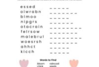 Printable Spring Word Scramble