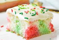 Vibrant Christmas Jello Poke Cake