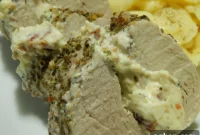 Herbed Garlic Cream Cheese and Bacon Stuffed Pork Tenderloin