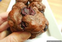 Moist Chocolate Cherry Greek Yogurt Muffins
