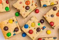 Colorful M&M Cookie Bars