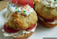 Fresh Strawberry Shortcake Muffins with Whipped Cream