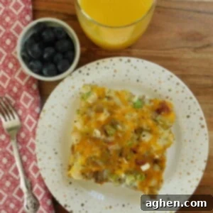 Healthy Hash Brown Casserole on white plate