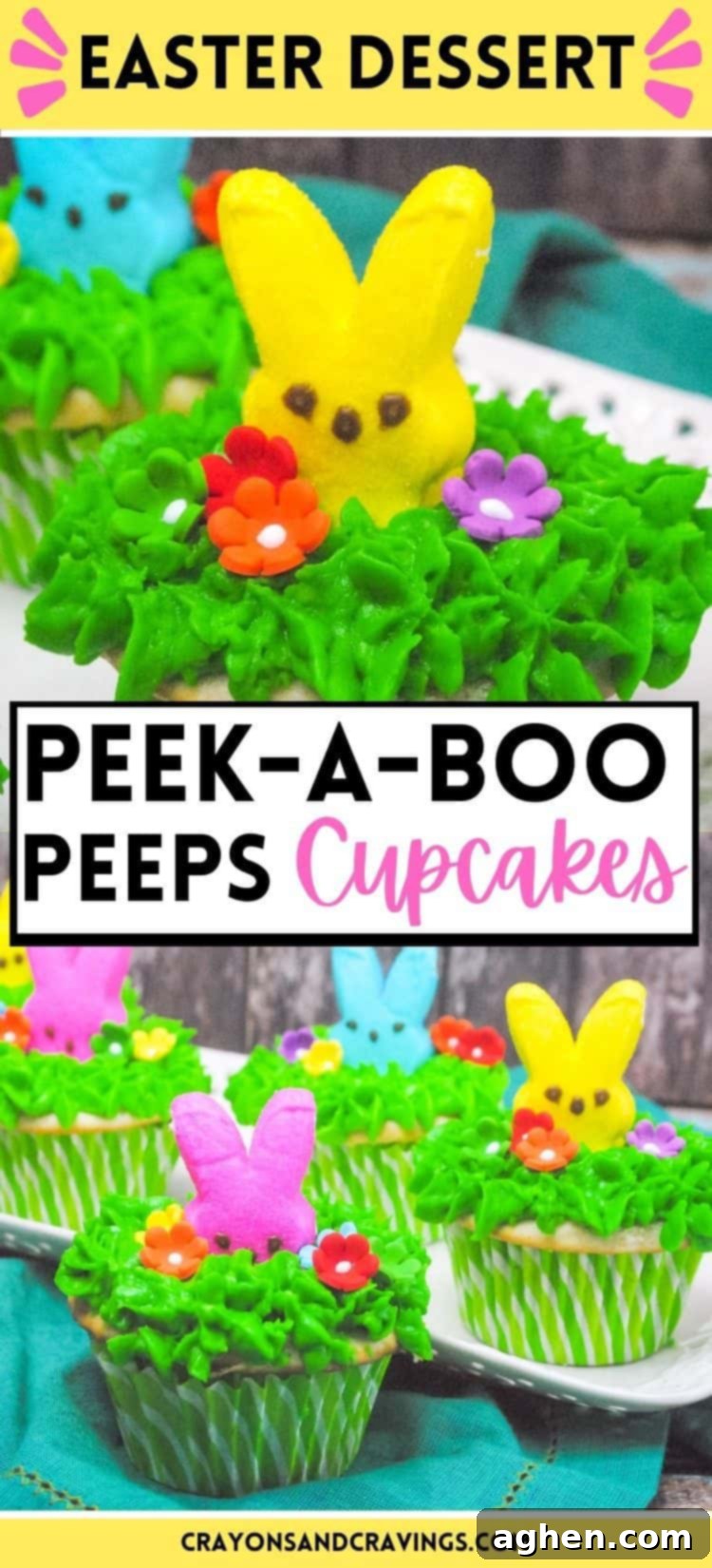 Peek-a-boo Peeps Cupcakes - easter dessert.