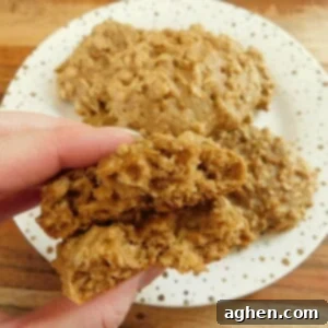 Chewy Peanut Butter Oatmeal Cookies 2 weight watchers friendly oatmeal cookies on white plate