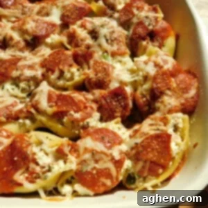 Ultimate Pizza Stuffed Shells 2 Deluxe Pizza Stuffed Shells, golden brown and bubbly from the oven