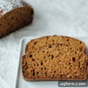 slice of ginger bread loaf on white plate
