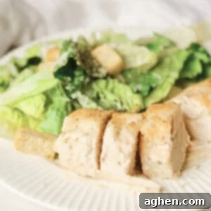 Caesar Chicken Bake 2 Caesar Chicken on white plate