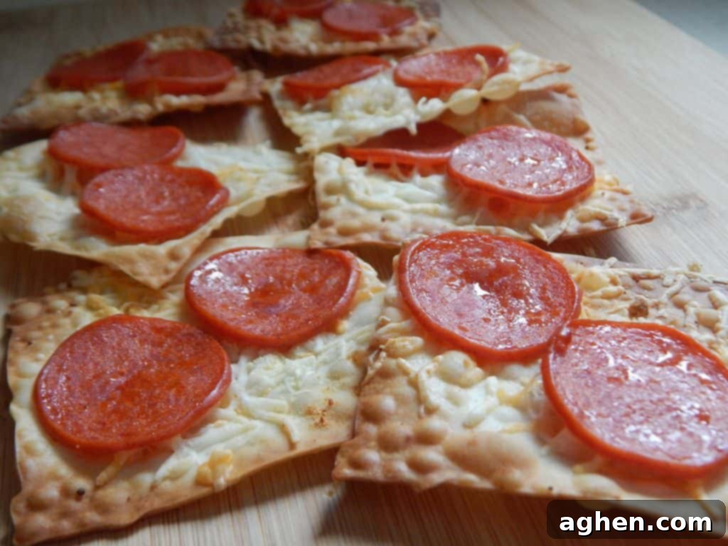 Baked Wonton Pizza Crisps with Weight Watchers points information