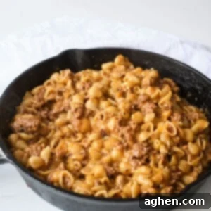 Homemade Hamburger Helper ready to serve