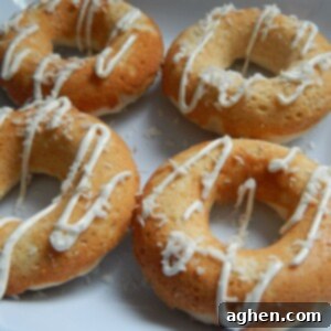 Close-up of baked pineapple coconut donuts
