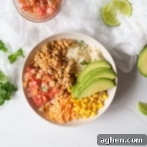 Quick Chicken Burrito Bowls 2 Easy Chicken Burrito Bowl recipe image
