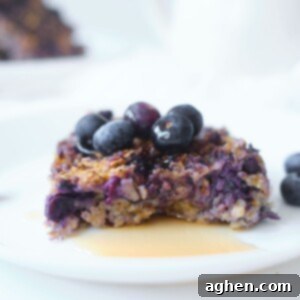 Hearty Blueberry Banana Baked Oatmeal 2 Baked blueberry banana oatmeal