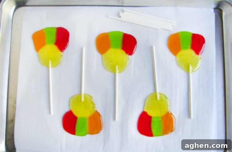 Turkey suckers after candies melted together in oven.