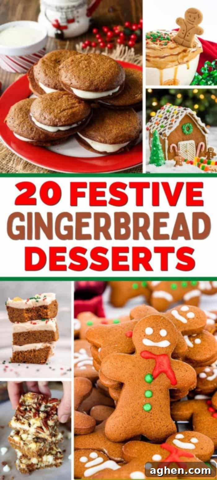 20 Festive Gingerbread Desserts pin.