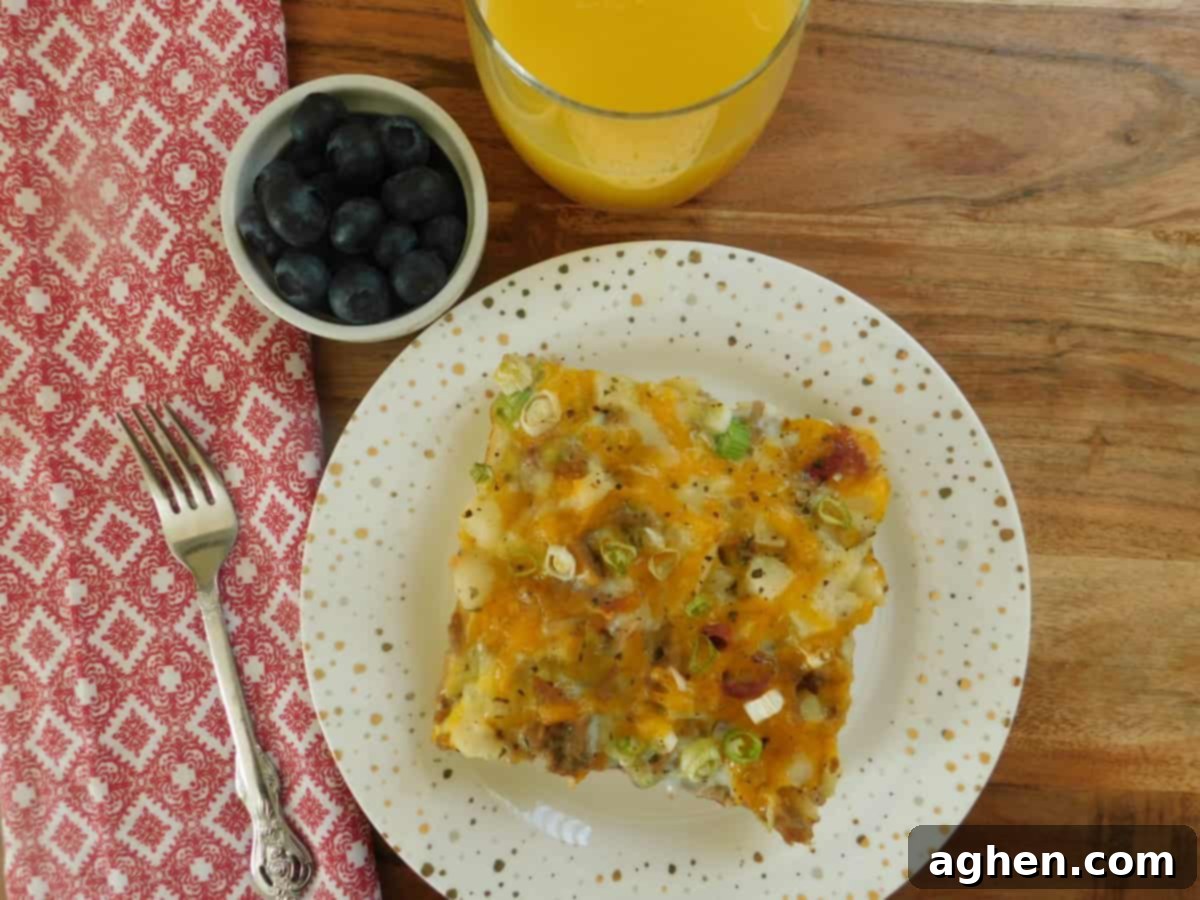 healthy hash brown casserole on white plate