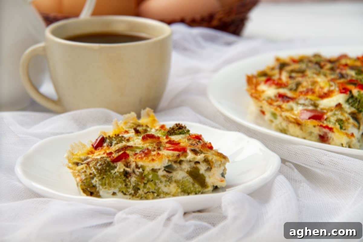 egg white frittata on white plate