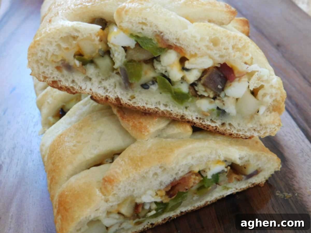 Healthy breakfast stromboli