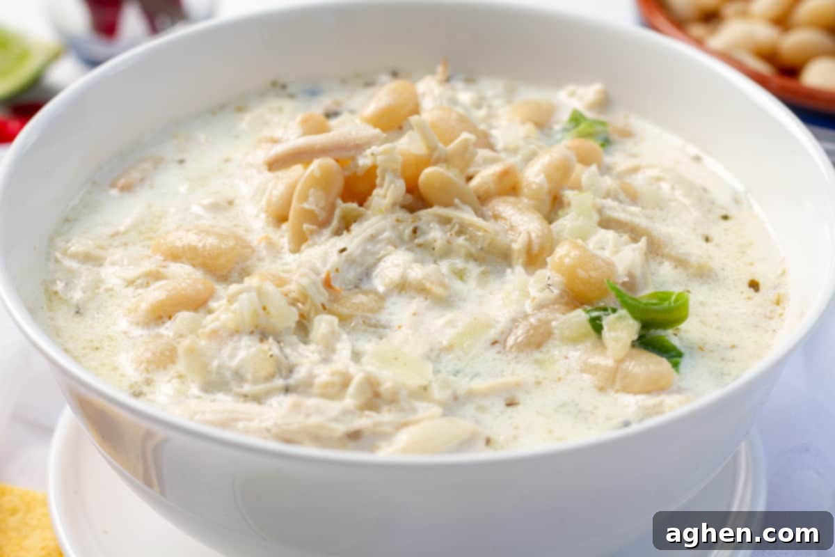 Scrumptious & Smart: 100 Weight Watchers Recipes 56 finished bowl of white chicken chili
