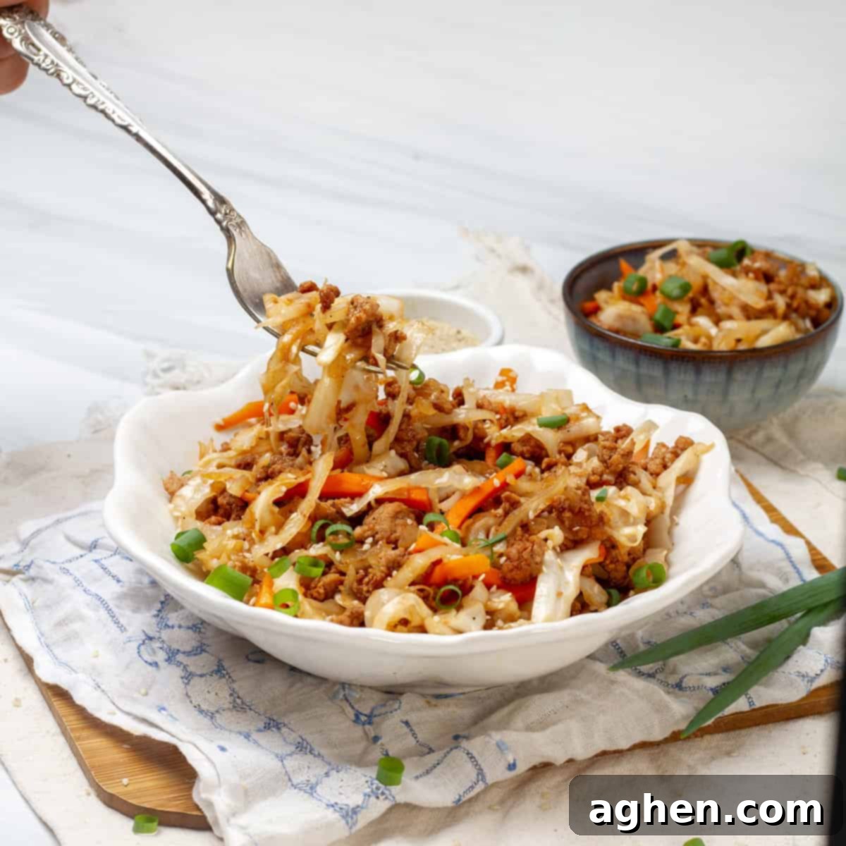Scrumptious & Smart: 100 Weight Watchers Recipes 66 Chinese-American egg roll in a bowl dish.