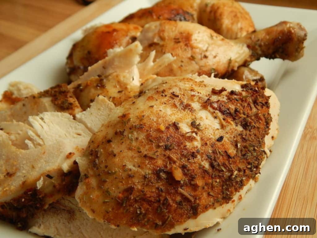 cooked crock pot rotisserie chicken