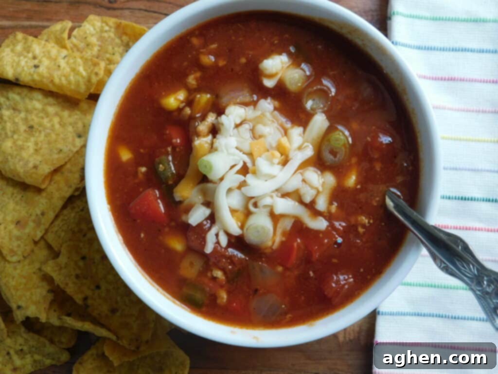 bowl of weight watchers taco soup