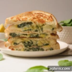 Spinach and Artichoke Grilled Cheese Sandwich