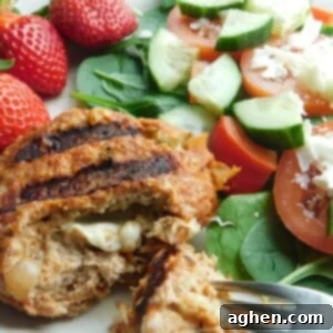 Turkey Salsa Cheese Stuffed Burgers
