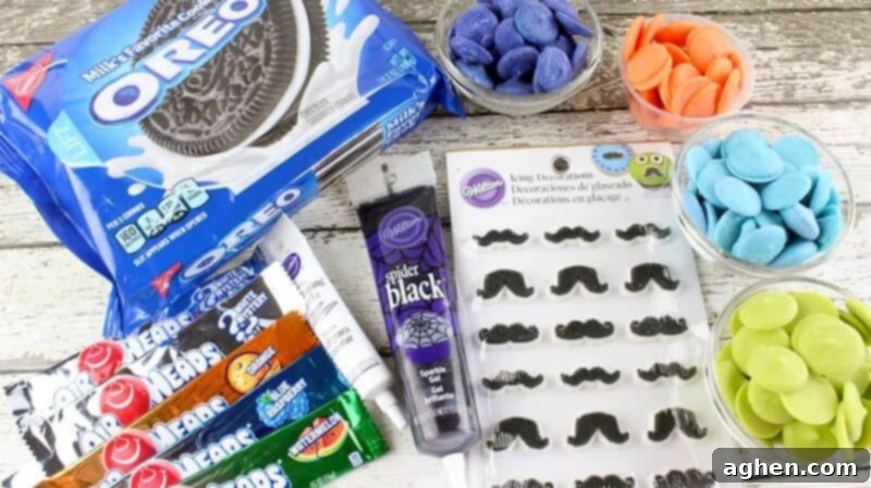 Father's Day Mustache and Tie Chocolate Covered Oreo Ingredients.
