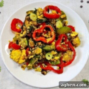Southwest Fiesta Tofu Scramble 5 plated vegan tofu scramble