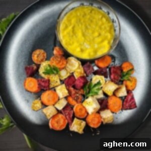 air fryer root vegetables with horseradish sauce