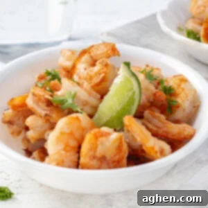 Pan Seared Shrimp Perfection 2 pan seared shrimp in white bowl