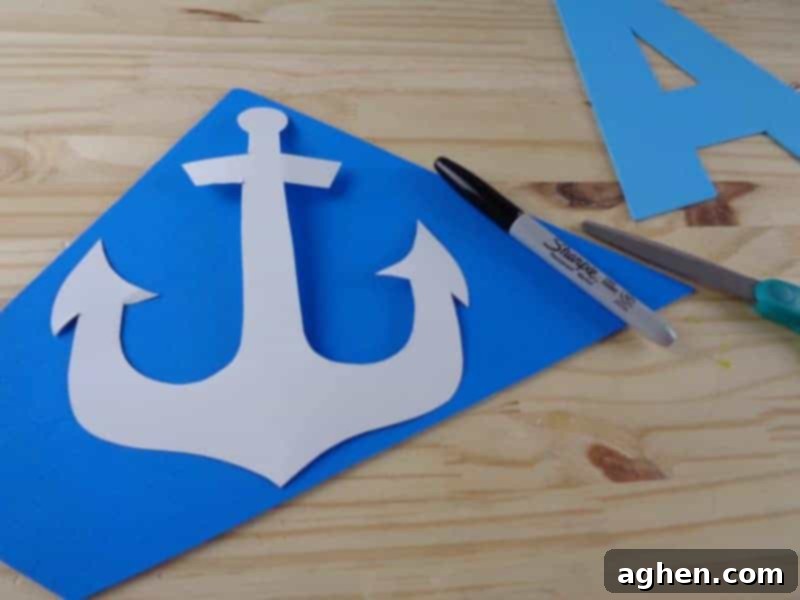 This letter A craft for toddlers and preschoolers with printable template is part of our new letter of the week craft series. Letter A is for anchor.